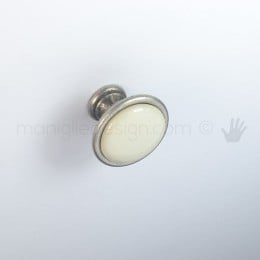 Pomello per mobile ceramica avorio Metal Style