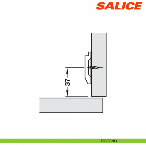 Base H 0 a croce regolabile tramite eccentrico Serie 200 montaggio tradizionale per cerniera Salice B2R3E09 - disegno
