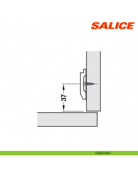 Base H 3 a croce regolabile tramite eccentrico Serie 200 montaggio tradizionale per cerniera Salice B2R3E39 - disegno