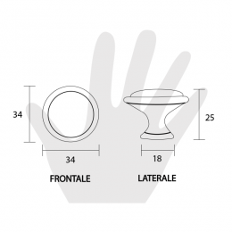 Pomello per mobile ceramica avorio Metal Style 2