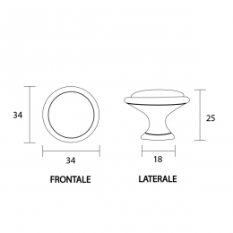 Pomello per mobile ceramica avorio spiga di grano Metal Style 2