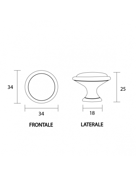 Pomello per mobile ceramica avorio spiga di grano Metal Style