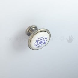 Pomello per mobile ceramica avorio decorata Metal Style
