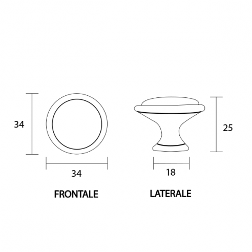 Pomello per mobile ceramica decorata con girasole Metal Style
