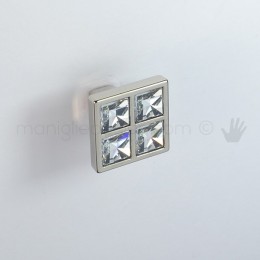 Pomello per mobile Swarovski Metal Style nickel lucido