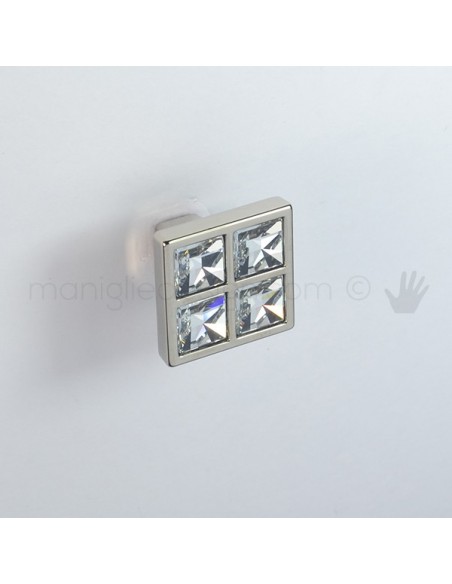 Pomello per mobile Swarovski Metal Style nickel lucido