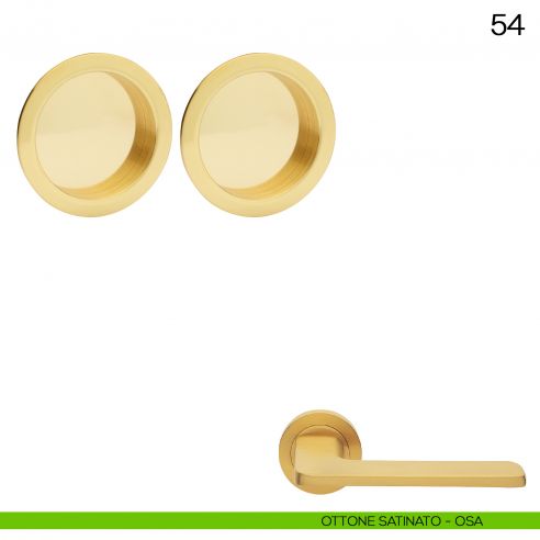 Maniglia incasso tonda cieca Manital art.54 ottone satinato