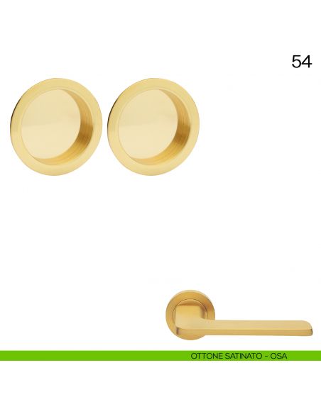 Maniglia incasso tonda cieca Manital art.54 ottone satinato