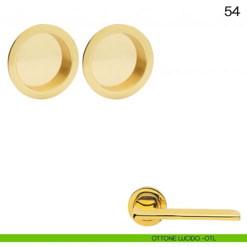 Maniglia incasso tonda cieca Manital art.54 ottone lucido