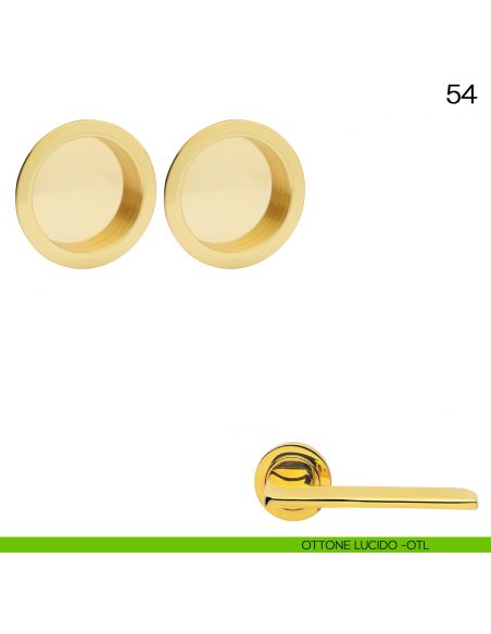 Maniglia incasso tonda cieca Manital art.54 ottone lucido