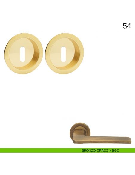 Maniglia incasso tonda foro chiave Manital art.54 bronzato