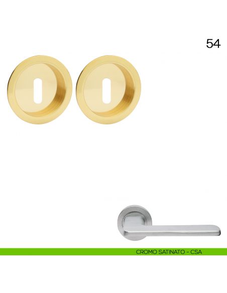 Maniglia incasso tonda foro chiave Manital art.54 cromato satinato