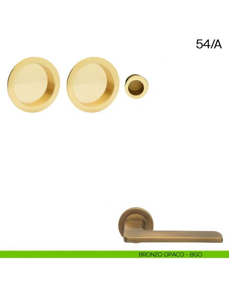 Maniglia incasso tonda cieca con trascinatore Manital art.54/A bronzato