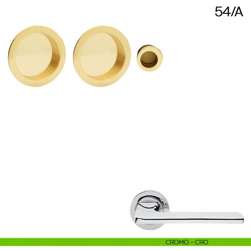 Maniglia incasso tonda cieca con trascinatore Manital art.54/A cromato