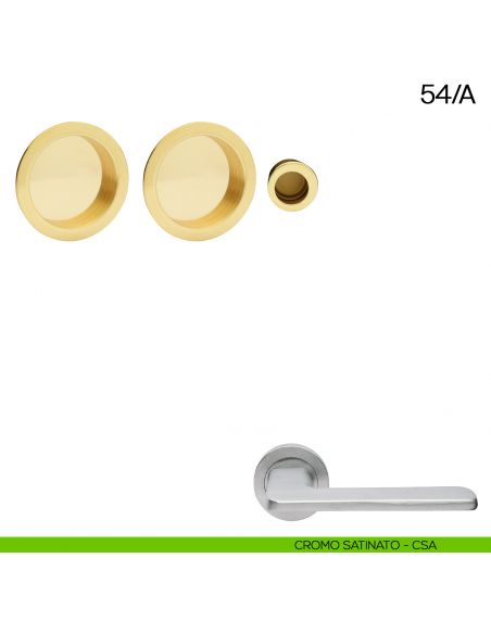 Maniglia incasso tonda cieca con trascinatore Manital art.54/A cromato satinato