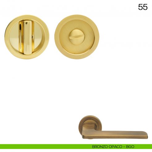 Maniglia incasso tonda con nottolino Manital art.55 bronzato