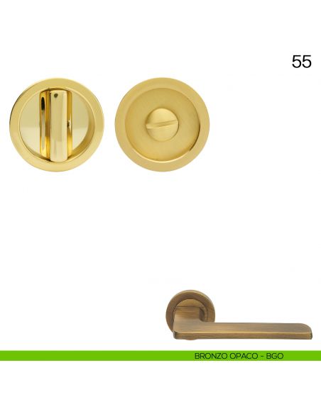 Maniglia incasso tonda con nottolino Manital art.55 bronzato