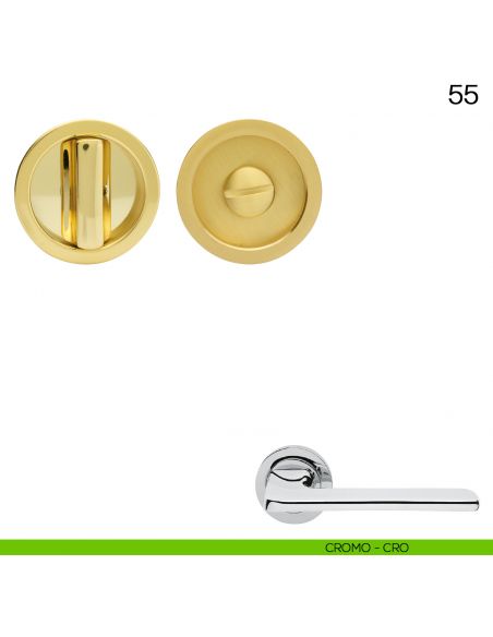 Maniglia incasso tonda con nottolino Manital art.55 cromato