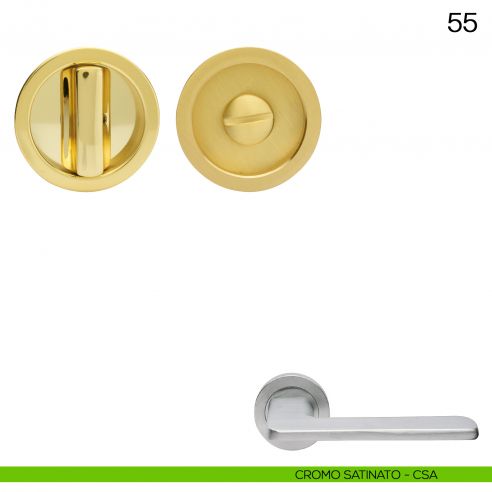 Maniglia incasso tonda con nottolino Manital art.55 cromato satinato