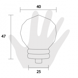 Coppia pomello per mobile vetro ø40 Metal Style cromo lucido 2