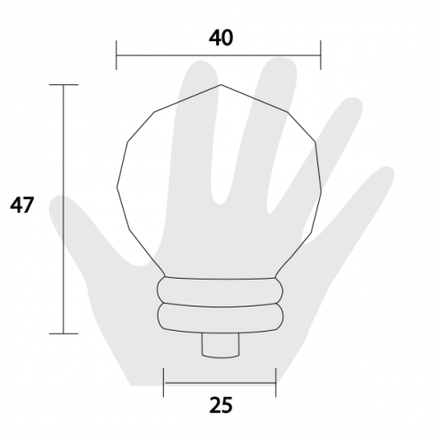 Coppia pomello per mobile vetro ø40 Metal Style bagno oro disegno
