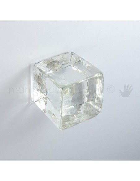 Coppia pomello per mobile vetro trasparente 50x50 Metal Style