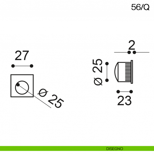 Ditale di trascinamento quadrato Manital art.56/Q disegno