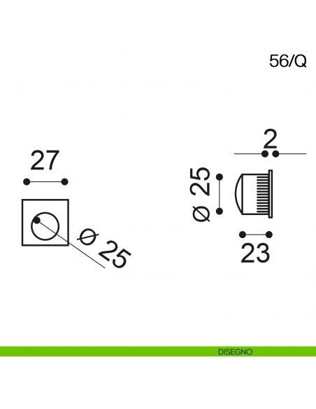 Ditale di trascinamento quadrato Manital art.56/Q disegno