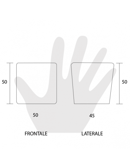 Coppia pomello per mobile vetro trasparente 50x50 Metal Style disegno