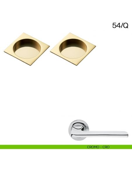 Maniglia incasso quadrata Manital art.54/Q cromato