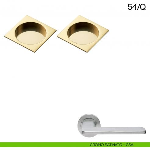 Maniglia incasso quadrata Manital art.54/Q cromato satinato