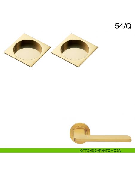 Maniglia incasso quadrata Manital art.54/Q ottone satinato