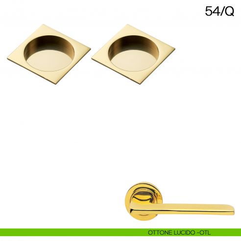 Maniglia incasso quadrata Manital art.54/Q ottone lucido