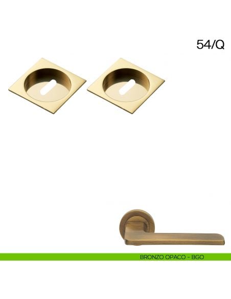 Maniglia incasso quadrata foro chiave Manital art.54/Q bronzato