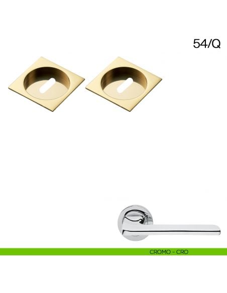 Maniglia incasso quadrata foro chiave Manital art.54/Q cromato