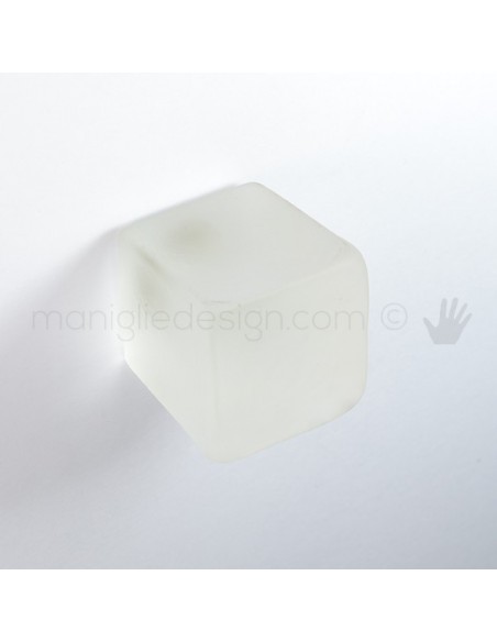 Coppia pomello per mobile vetro satinato 50x50 Metal Style