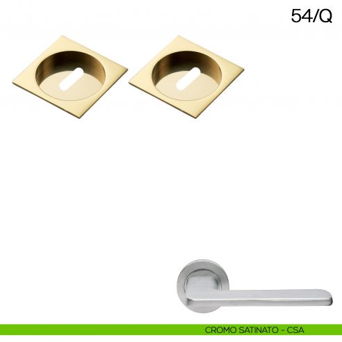 Maniglia incasso quadrata foro chiave Manital art.54/Q cromato satinato