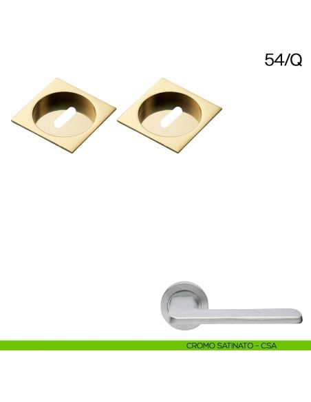 Maniglia incasso quadrata foro chiave Manital art.54/Q cromato satinato