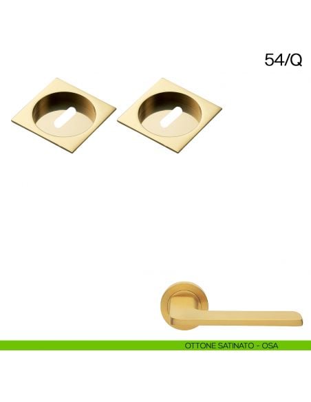 Maniglia incasso quadrata foro chiave Manital art.54/Q ottone satinato