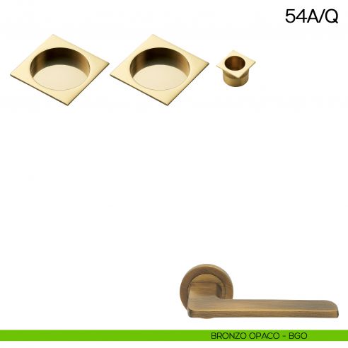 Maniglia incasso quadrata cieca con trascinatore Manital art.54A/Q bronzato