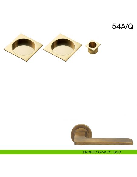 Maniglia incasso quadrata cieca con trascinatore Manital art.54A/Q bronzato