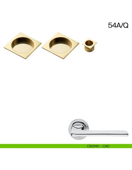 Maniglia incasso quadrata cieca con trascinatore Manital art.54A/Q cromato