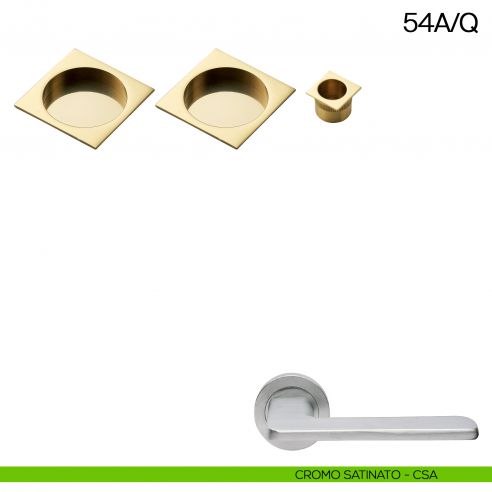 Maniglia incasso quadrata cieca con trascinatore Manital art.54A/Q cromato satinato