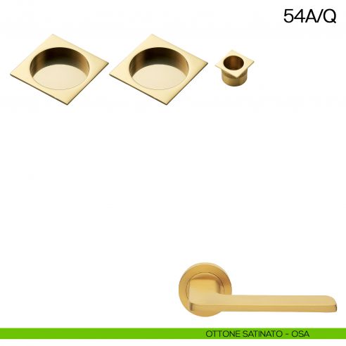 Maniglia incasso quadrata cieca con trascinatore Manital art.54A/Q ottone satinato