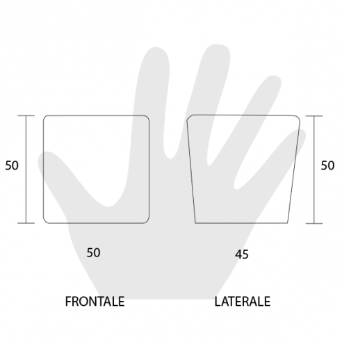 Coppia pomello per mobile vetro satinato 50x50 Metal Style disegno