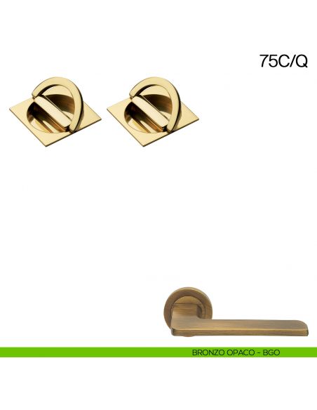 Maniglia incasso quadrata con nottolino con anello da ambo le parti Manital art.75C/Q bronzato