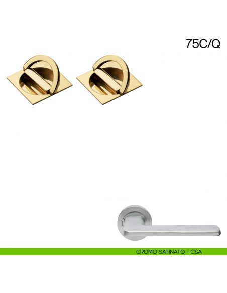 Maniglia incasso quadrata con nottolino con anello da ambo le parti Manital art.75C/Q cromato satinato