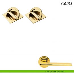 Maniglia incasso quadrata con nottolino con anello da ambo le parti Manital art.75C/Q 2