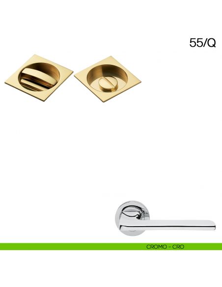 Maniglia incasso quadrata con nottolino Manital art.55/Q cromato