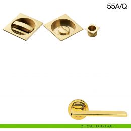 Maniglia incasso quadrata con nottolino e trascinatore Manital art.55A/Q 2